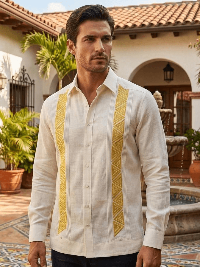 Man wearing linen shirt
